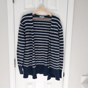 Madewell Navy and White Striped Cardigan